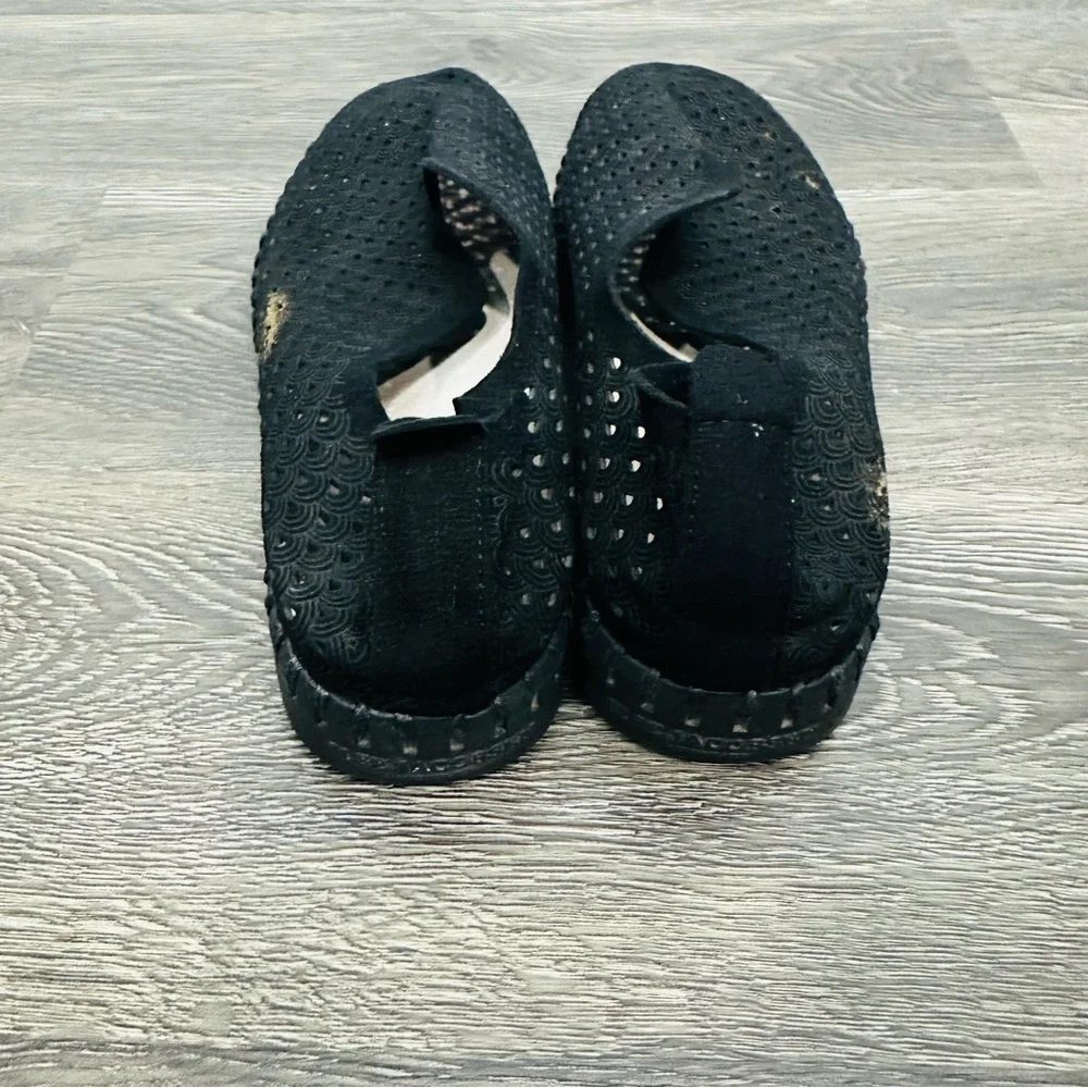 Ilse Jacobsen Black Tulip Perforated slip on Comfort Textured Sandals Size 39